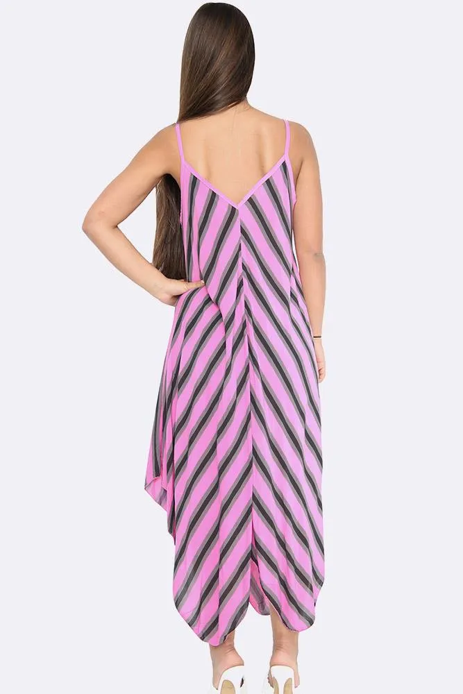 Italian Chevron Strappy Hanky Hem Dress