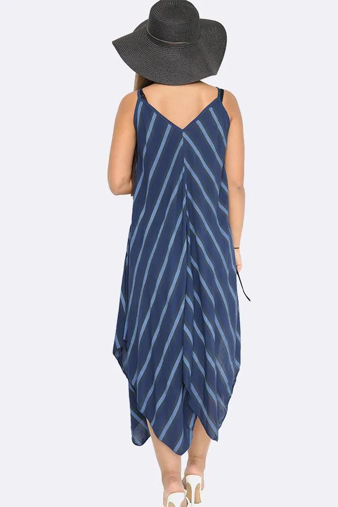 Italian Chevron Strappy Hanky Hem Dress