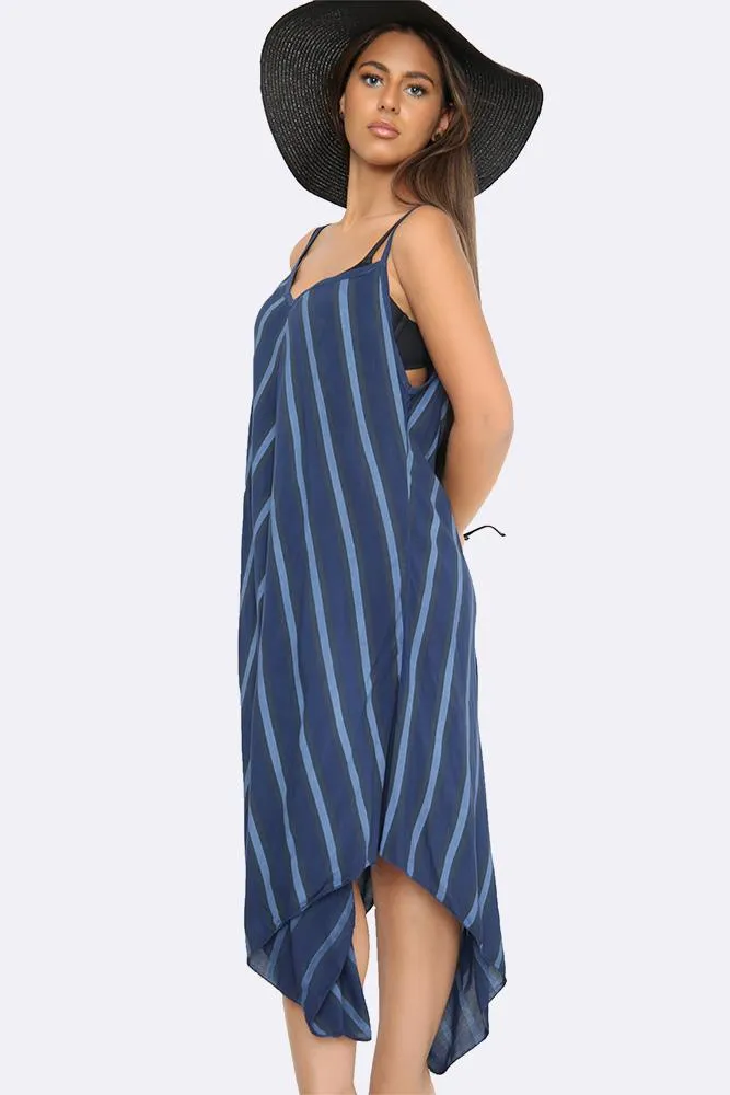 Italian Chevron Strappy Hanky Hem Dress