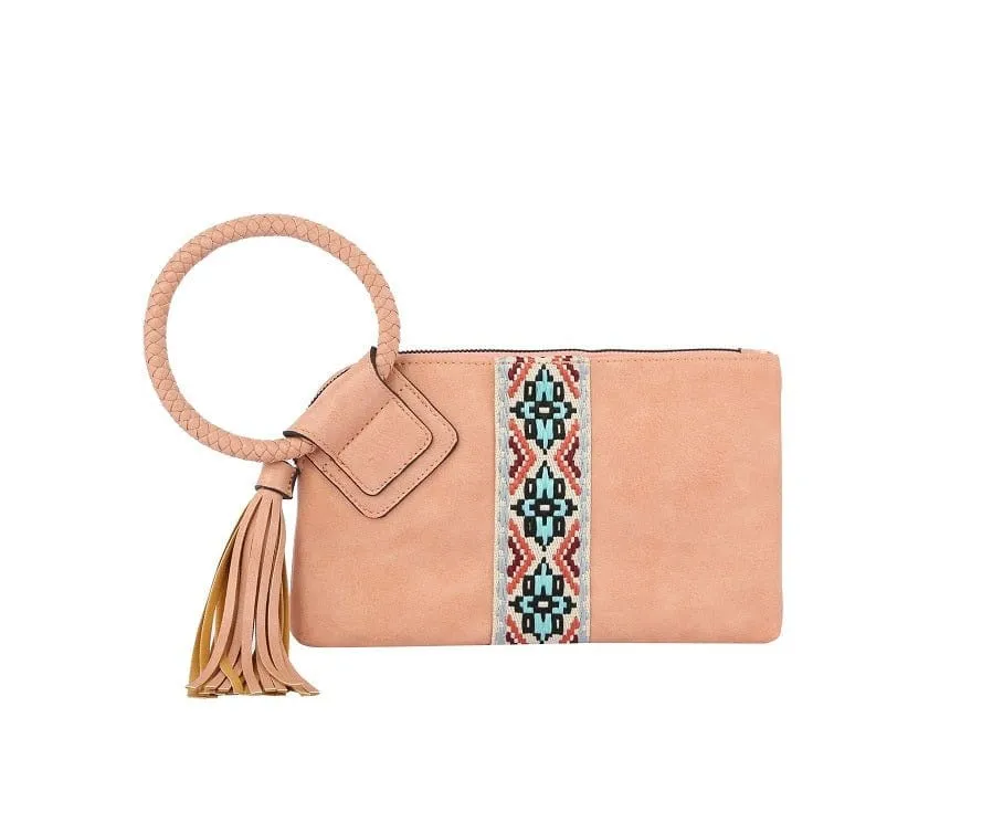 JY0379 Aztec Wristlet Clutch Bag With Tassel