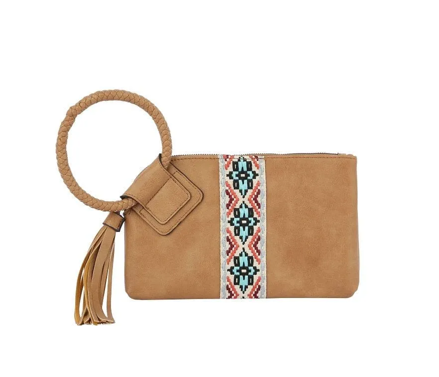 JY0379 Aztec Wristlet Clutch Bag With Tassel