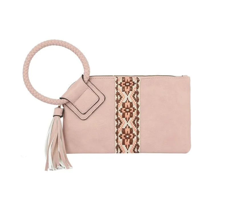 JY0379 Aztec Wristlet Clutch Bag With Tassel