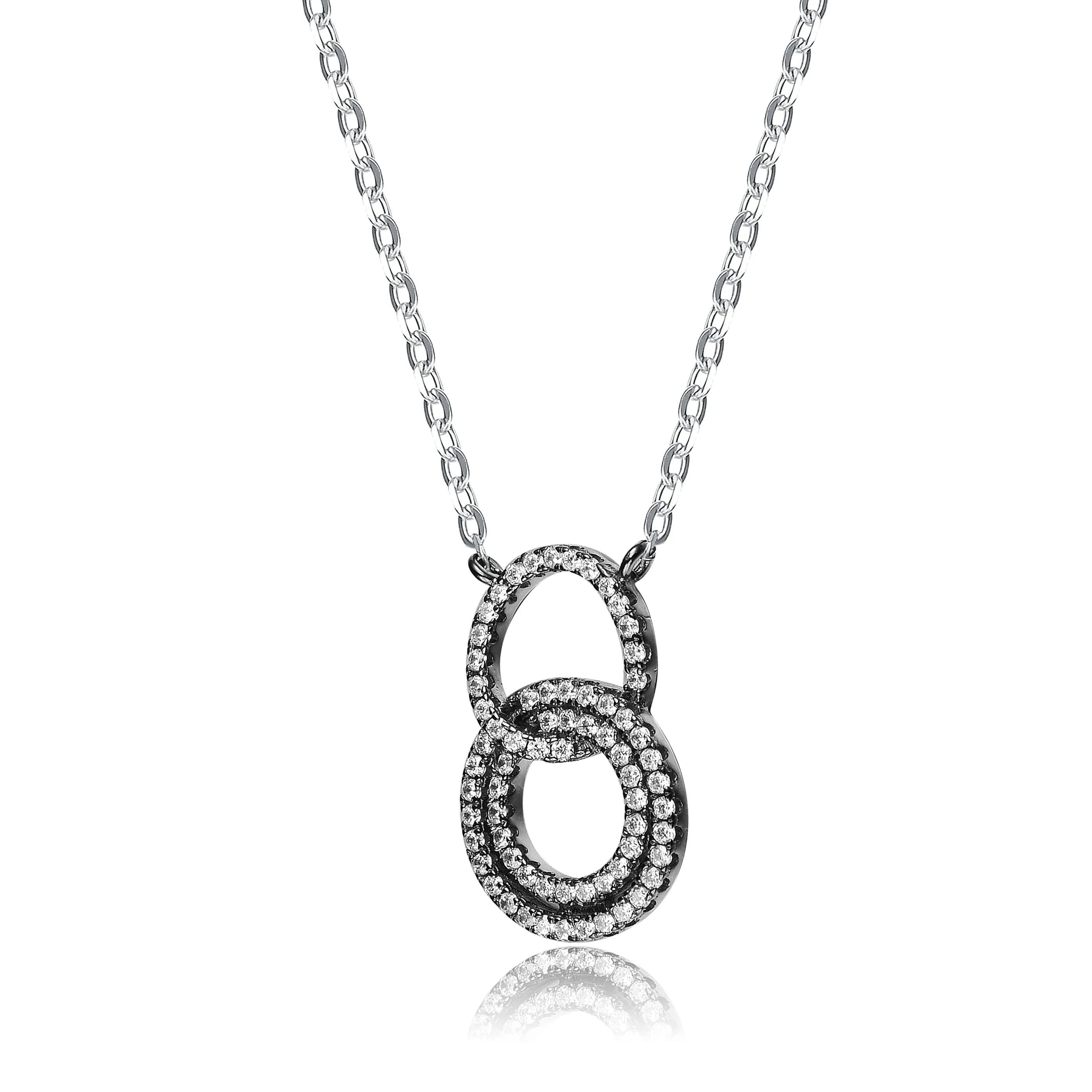 Léa Black Plating Outlined Circle Neckalce