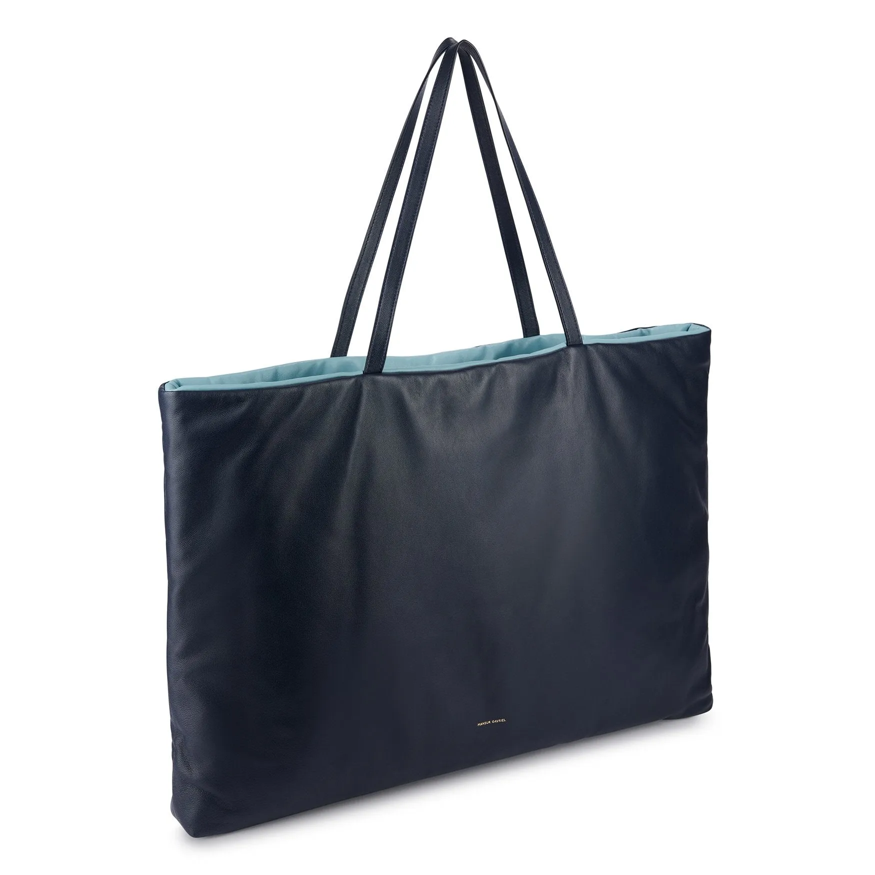Large Reversible Pillow Tote Bag - Blu/Degas Blue