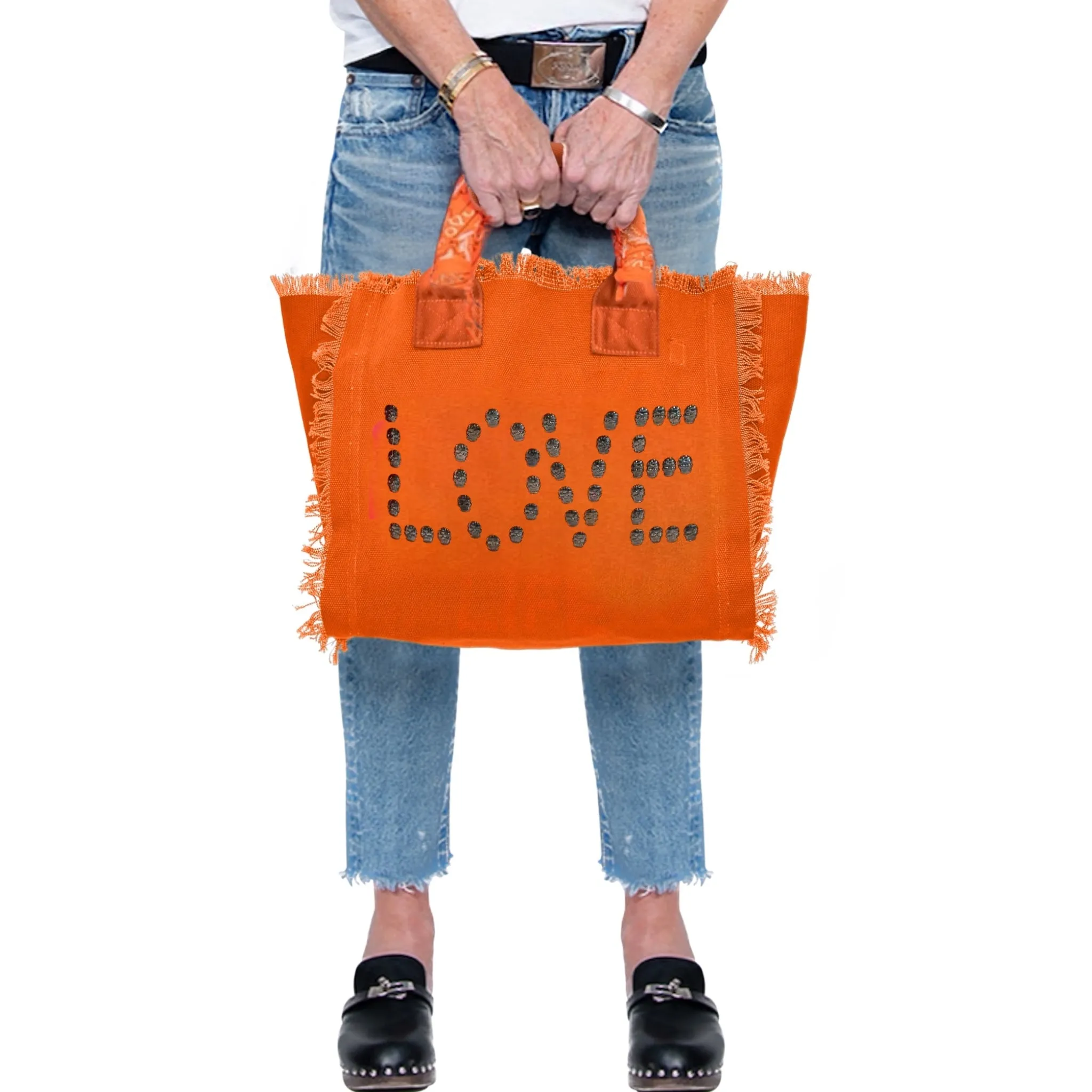 Love Skulls Fringe Canvas Bag