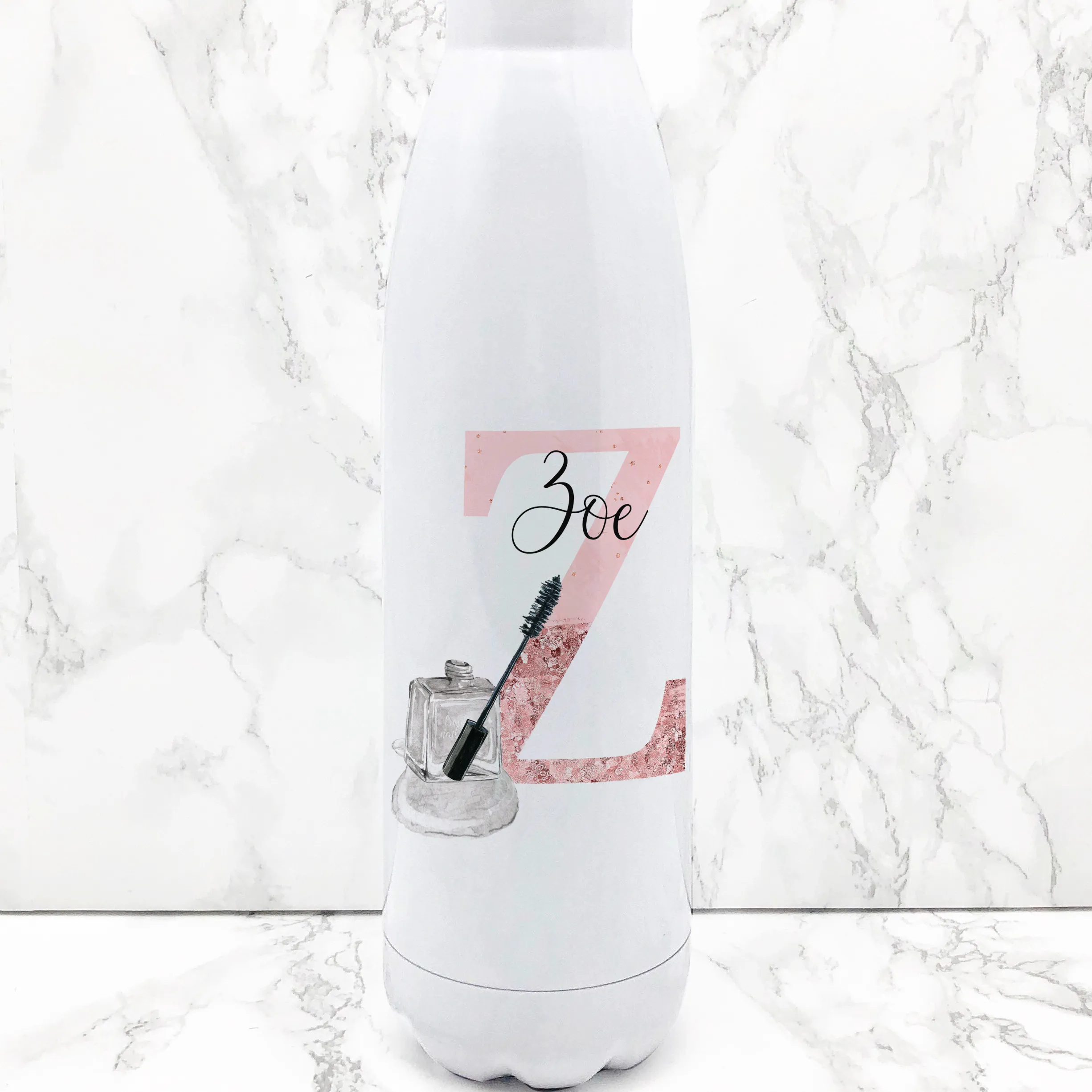 Make Up Alphabet Personalised Travel Flask Water Bottle 500ml