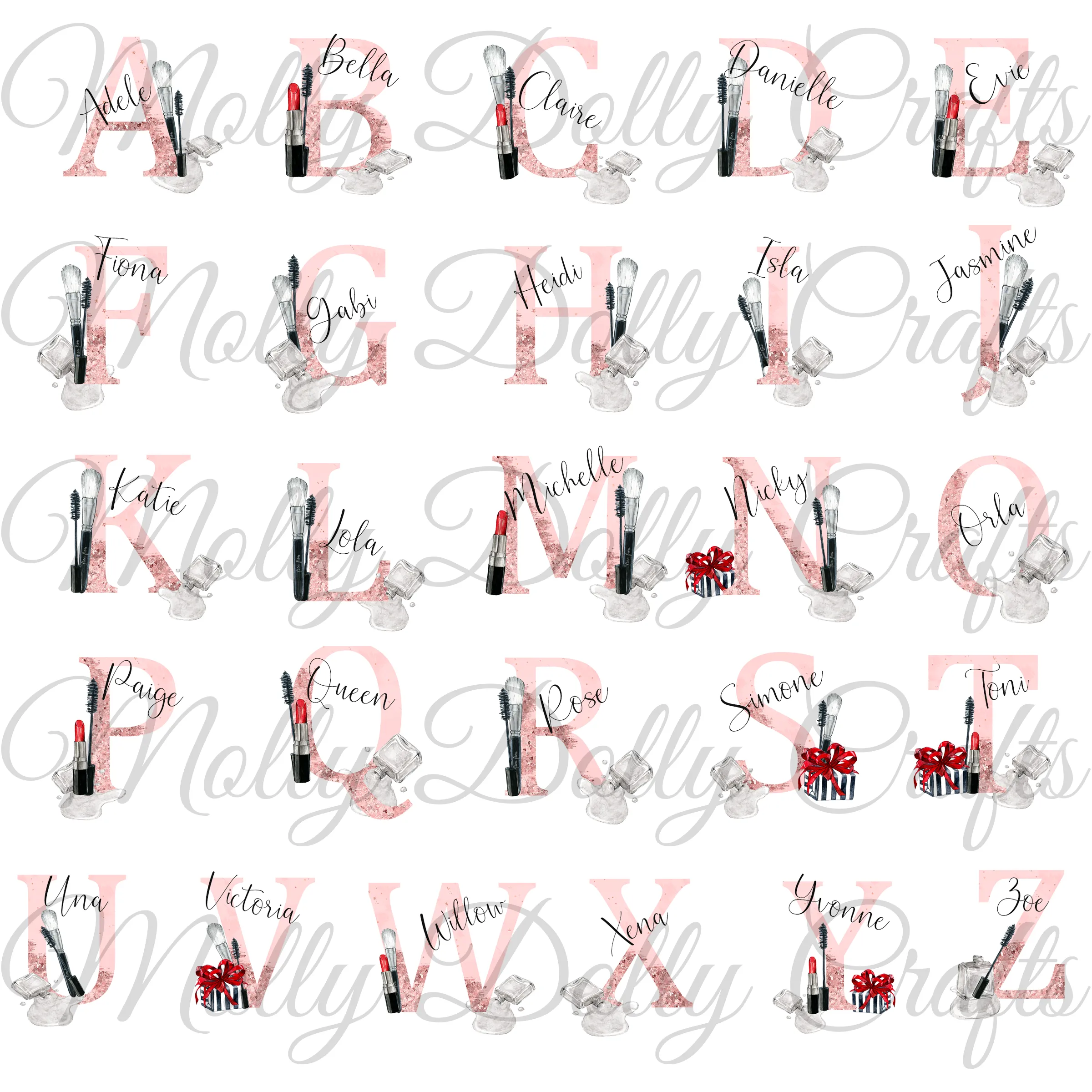 Make Up Alphabet Personalised Travel Flask Water Bottle 500ml