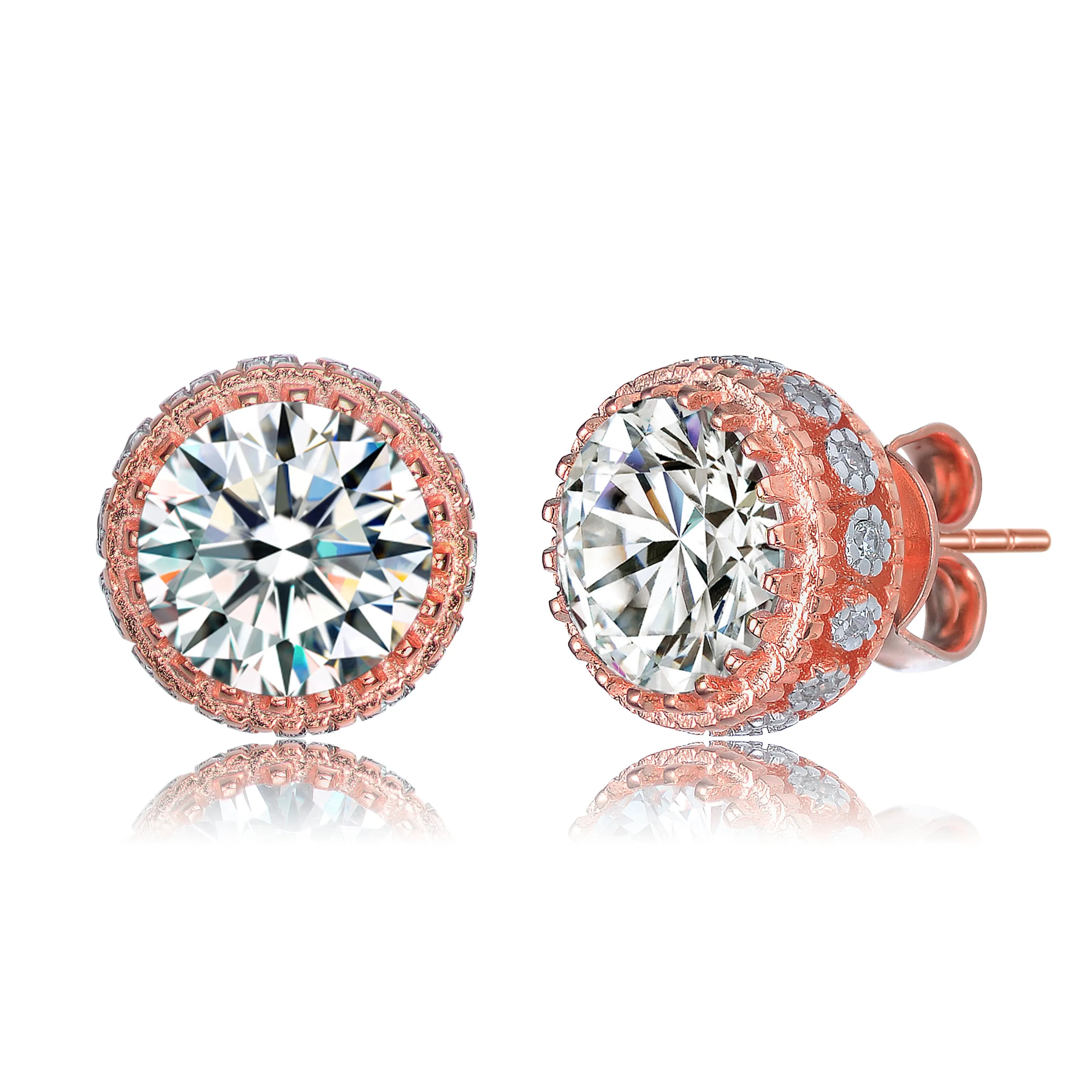 Marie Classic Frame Circle Button Earrings