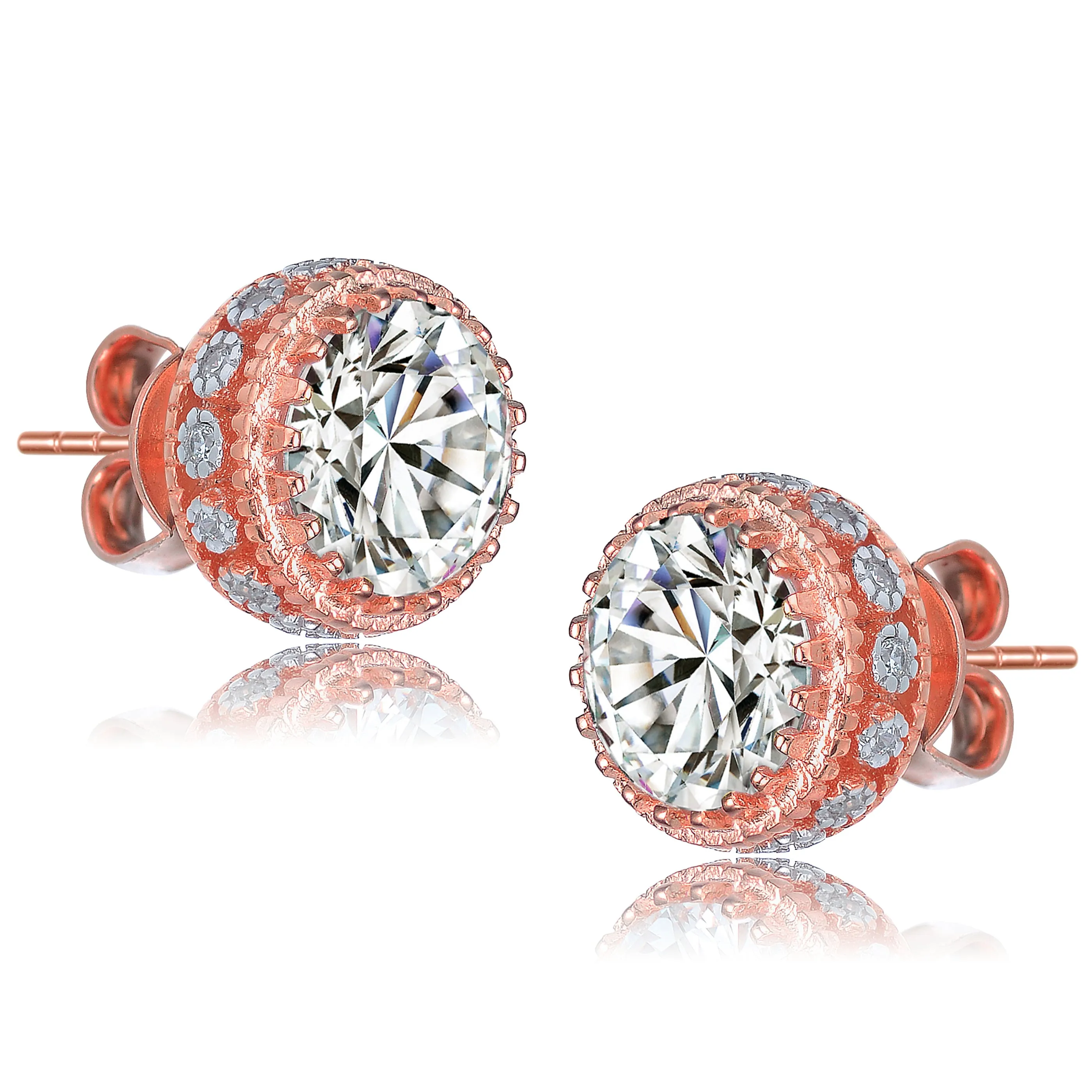 Marie Classic Frame Circle Button Earrings