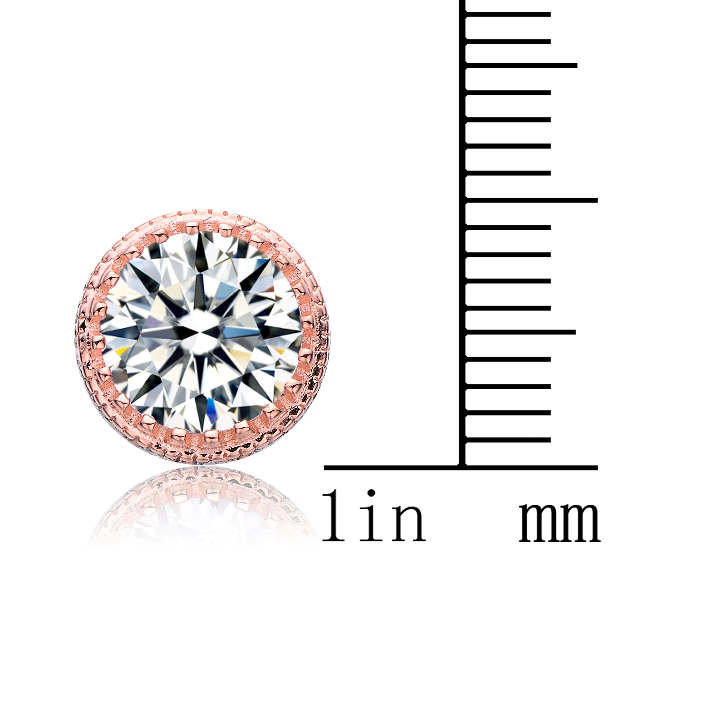 Marie Classic Frame Circle Button Earrings