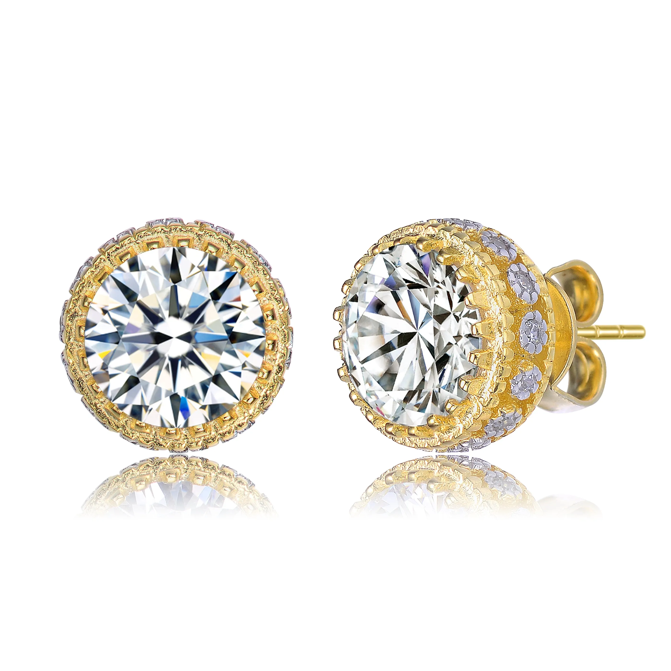 Marie Classic Frame Circle Button Earrings