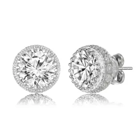 Marie Classic Frame Circle Button Earrings