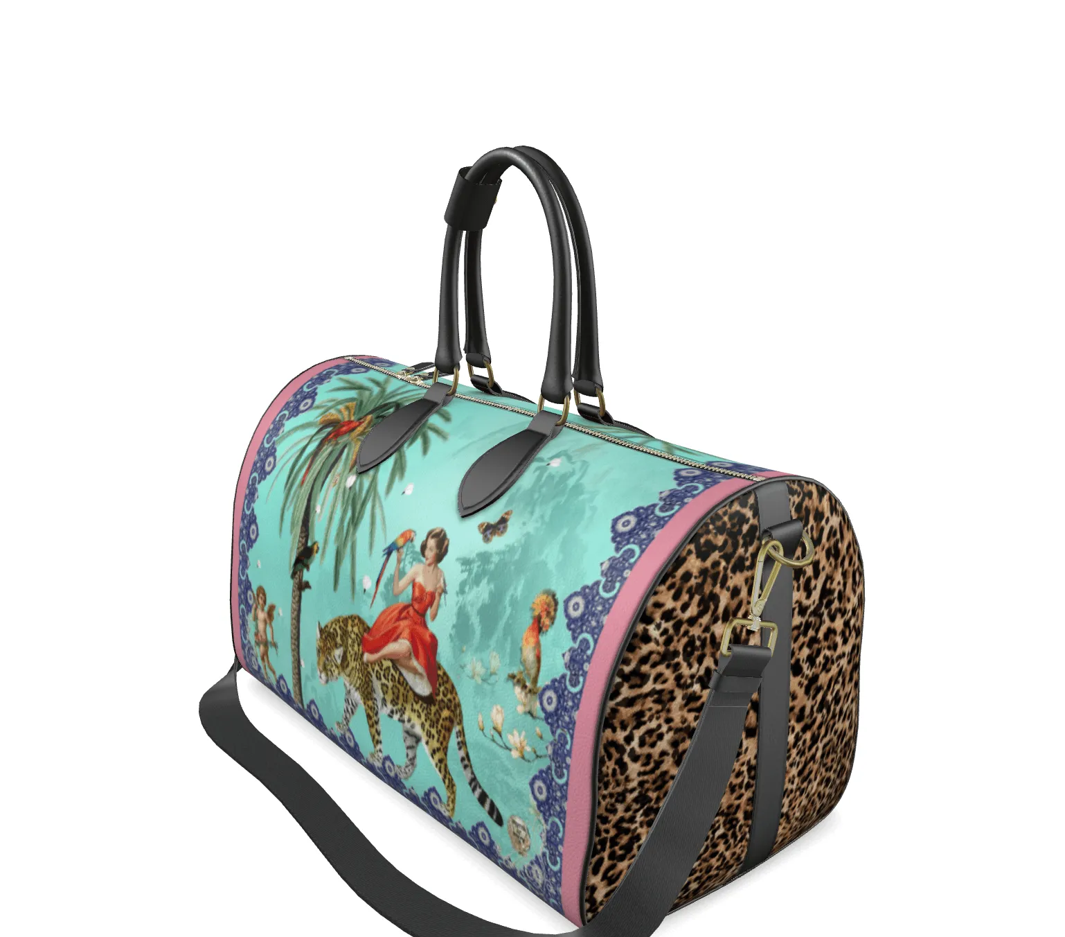 Mary Leather Duffle Bag (turquoise)
