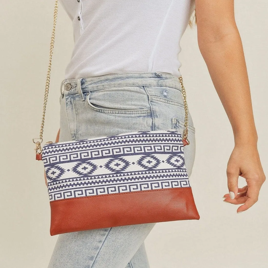 MB0141 Aztec Crossbody & Wristlet Bag