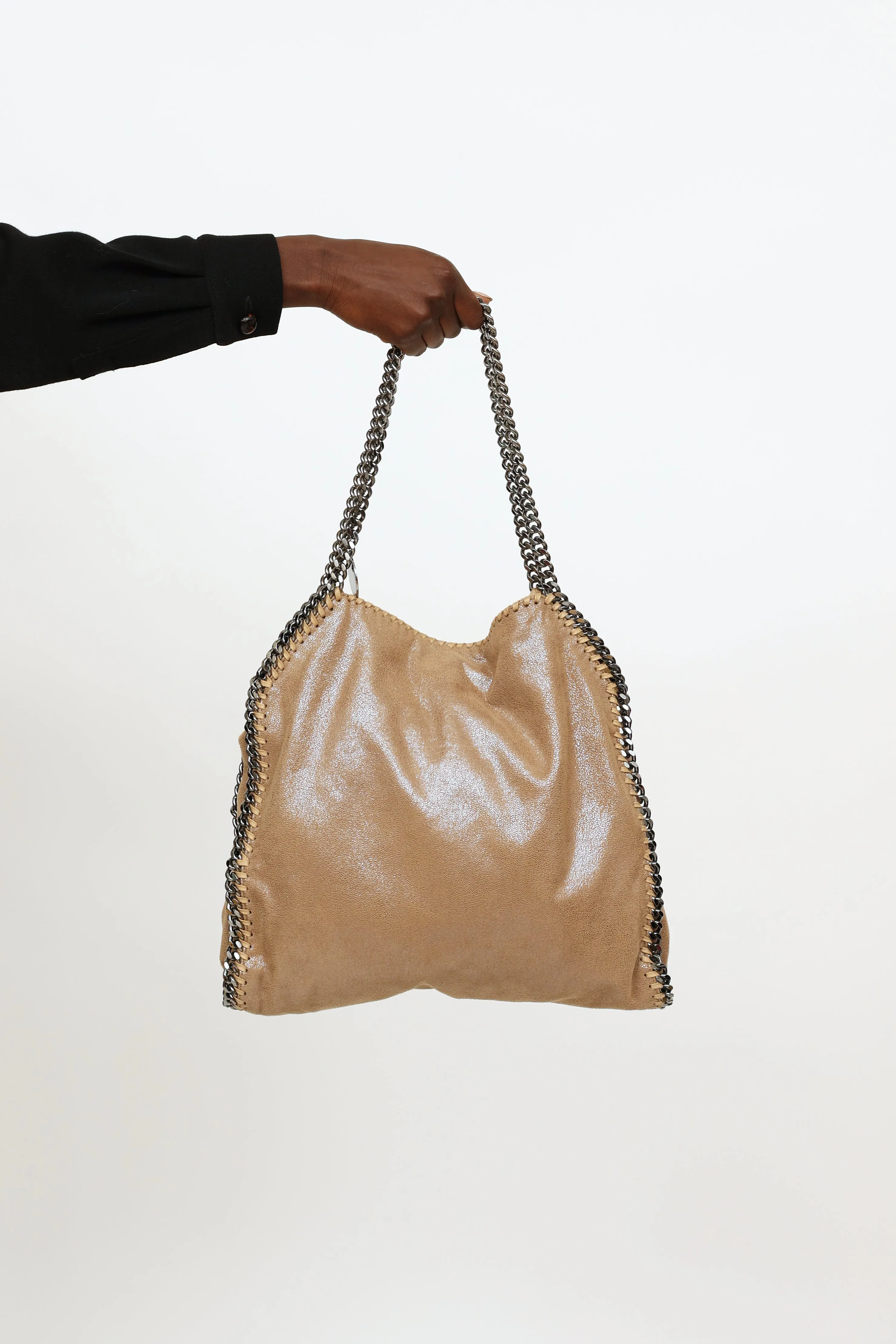 Metallic Brown Foldover Falabella Tote Bag