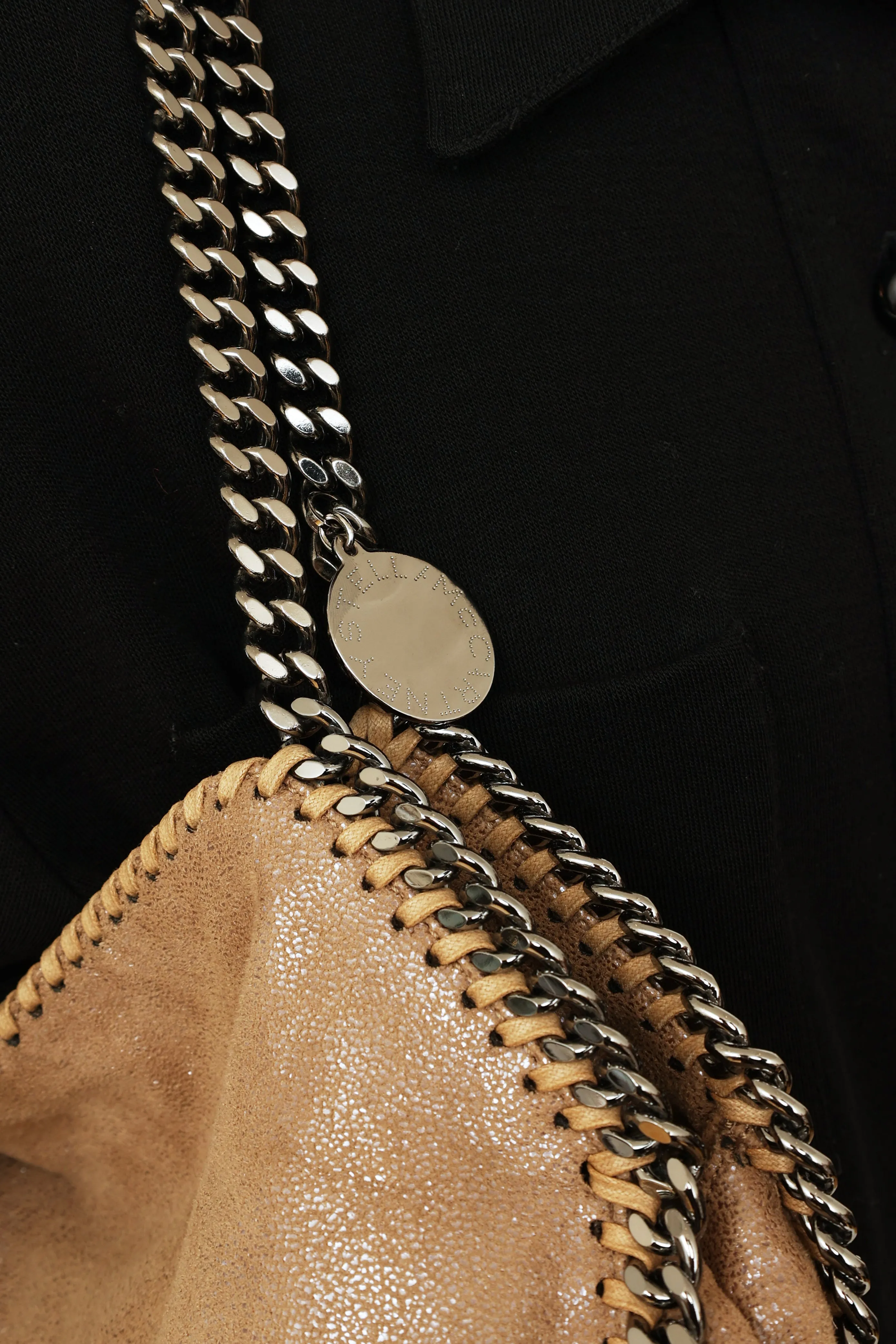 Metallic Brown Foldover Falabella Tote Bag