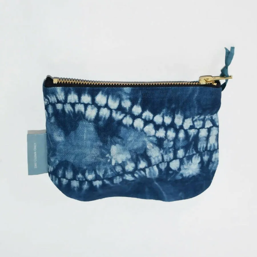 Mini Zipped Pouch - Shibori Linen