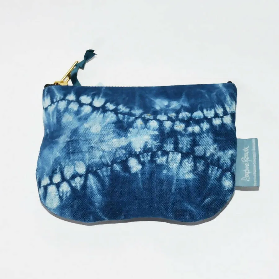 Mini Zipped Pouch - Shibori Linen