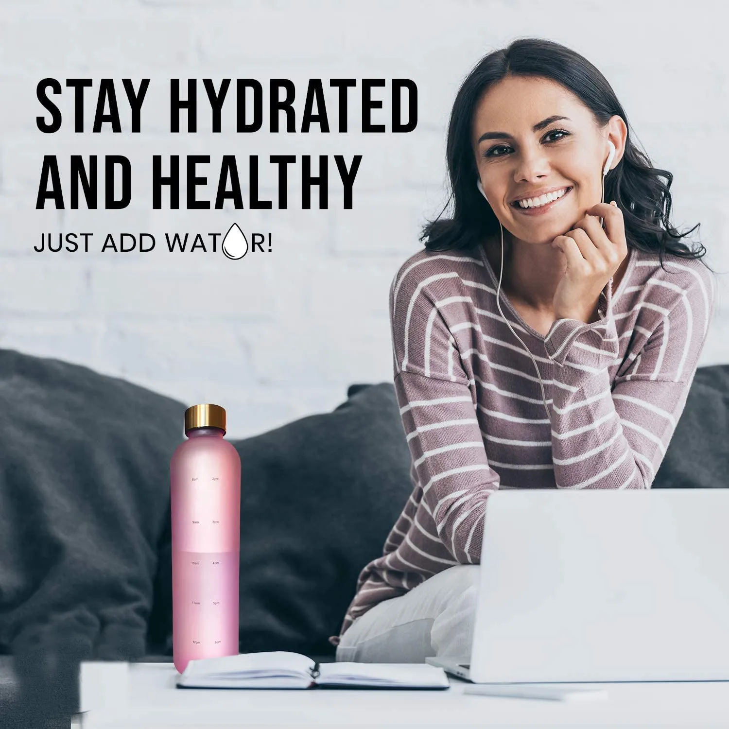 New Years Motivational Water Bottle