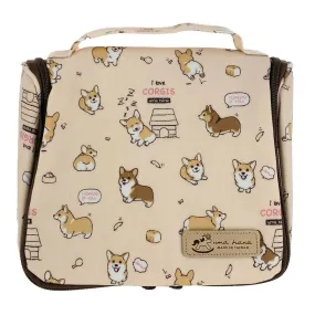Peach Corgi Puppy Toiletry Bag