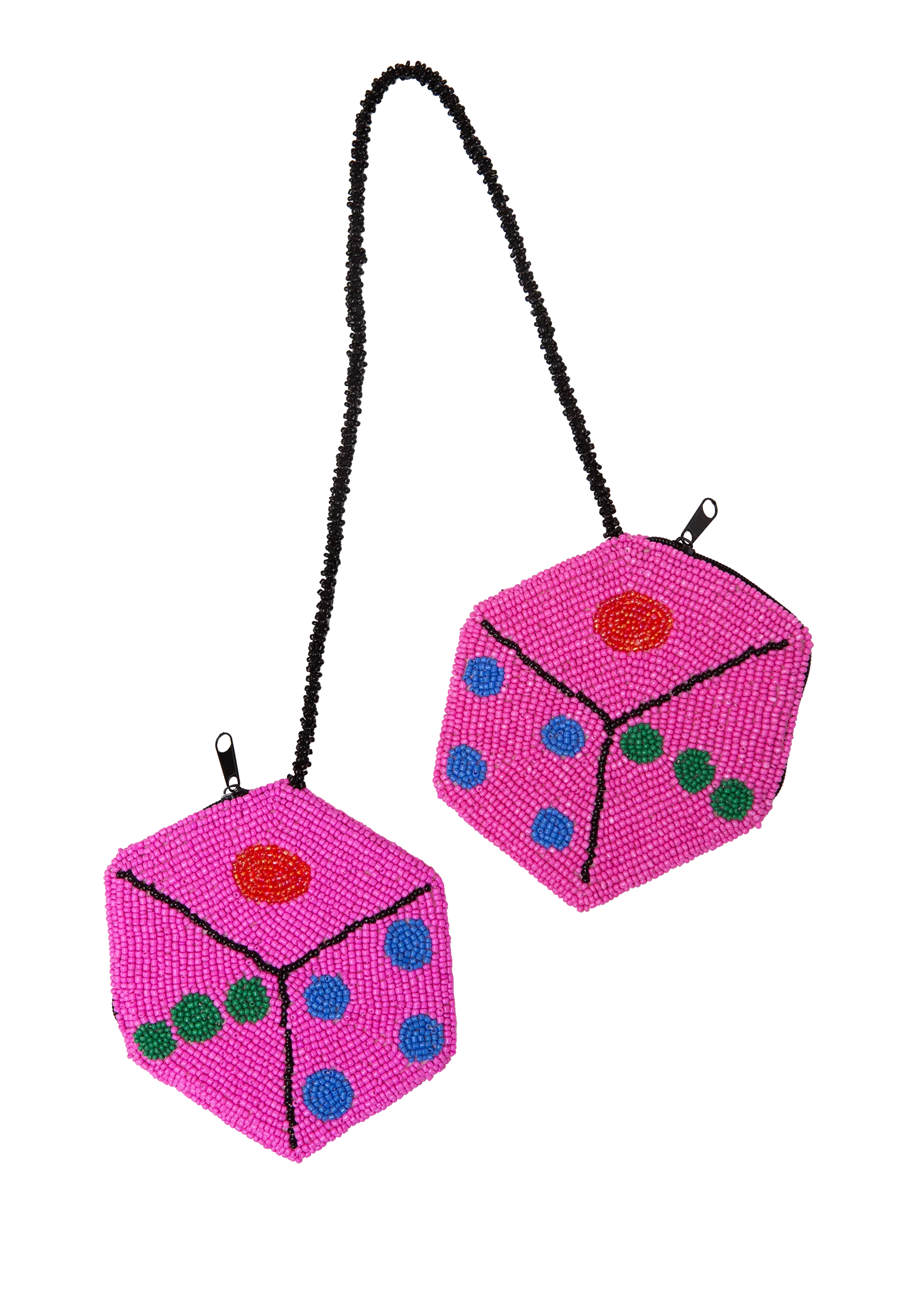 pink dice coin purse