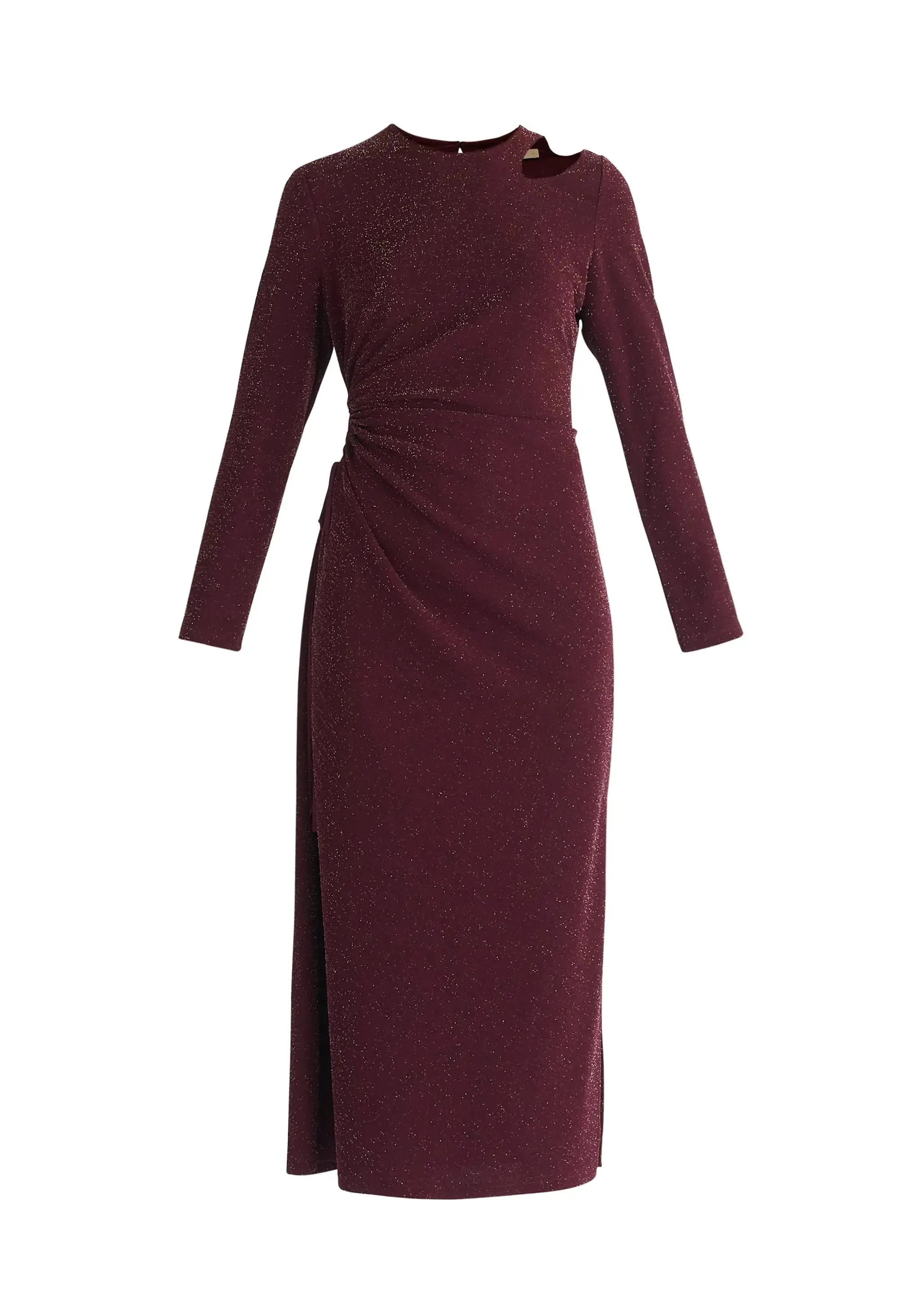 Purple Sparkly Cut Out Dress