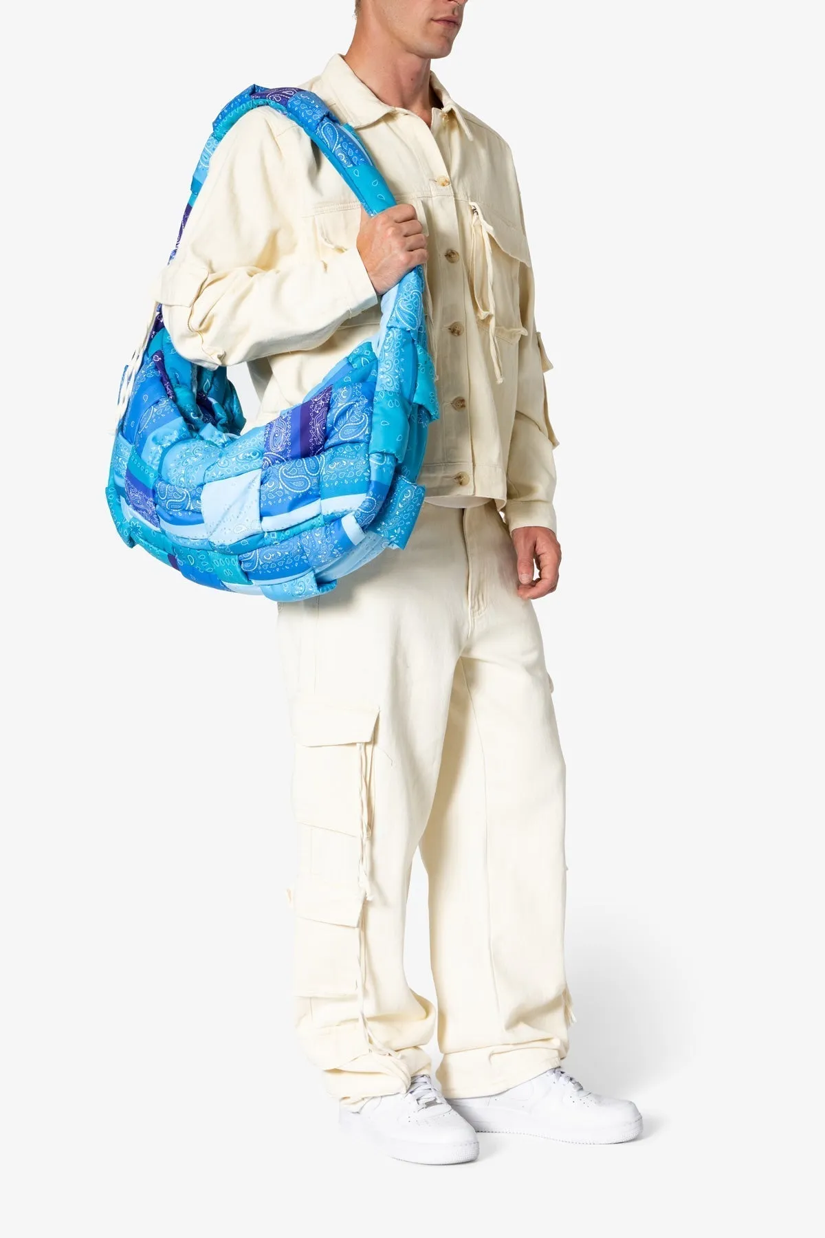 Quilted Cross Body Bag - Blue