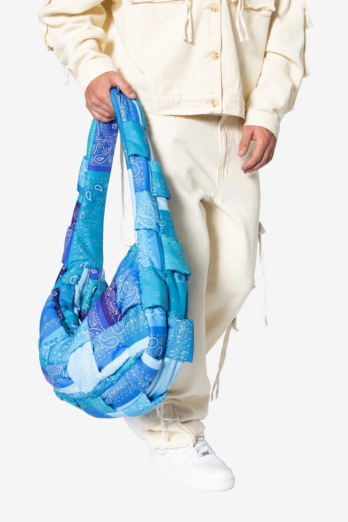 Quilted Cross Body Bag - Blue