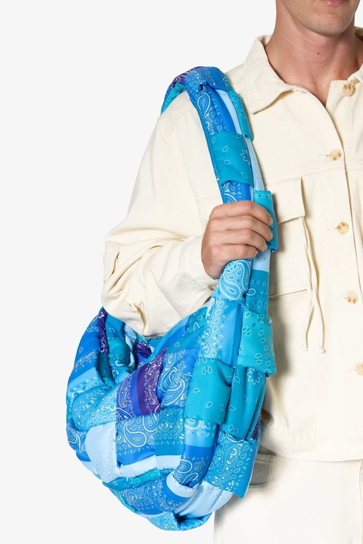 Quilted Cross Body Bag - Blue