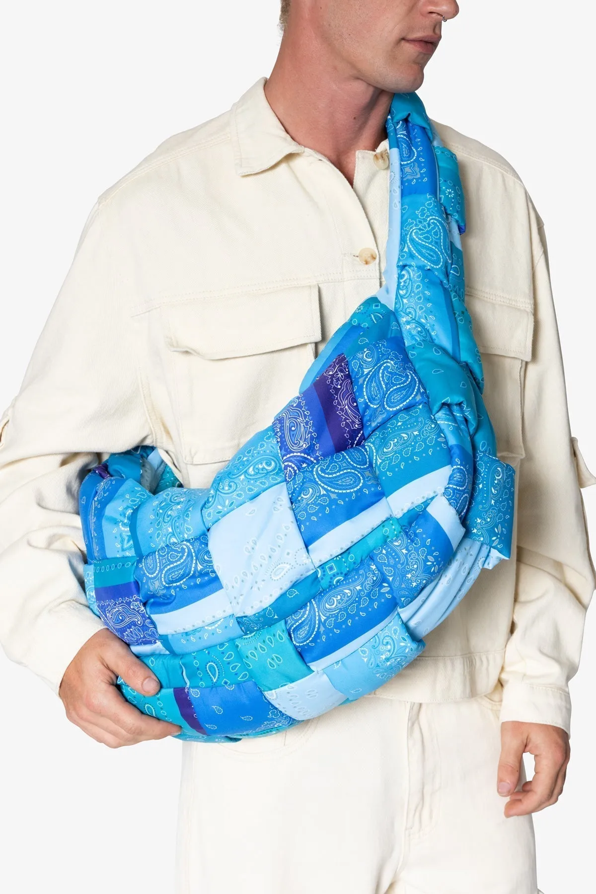 Quilted Cross Body Bag - Blue
