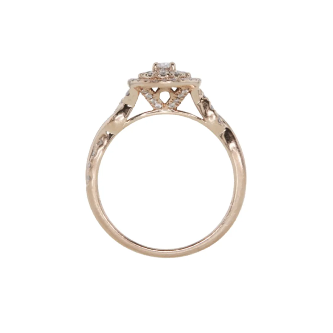 Rose Gold Diamond Halo Ring (Authentic Pre-Owned)