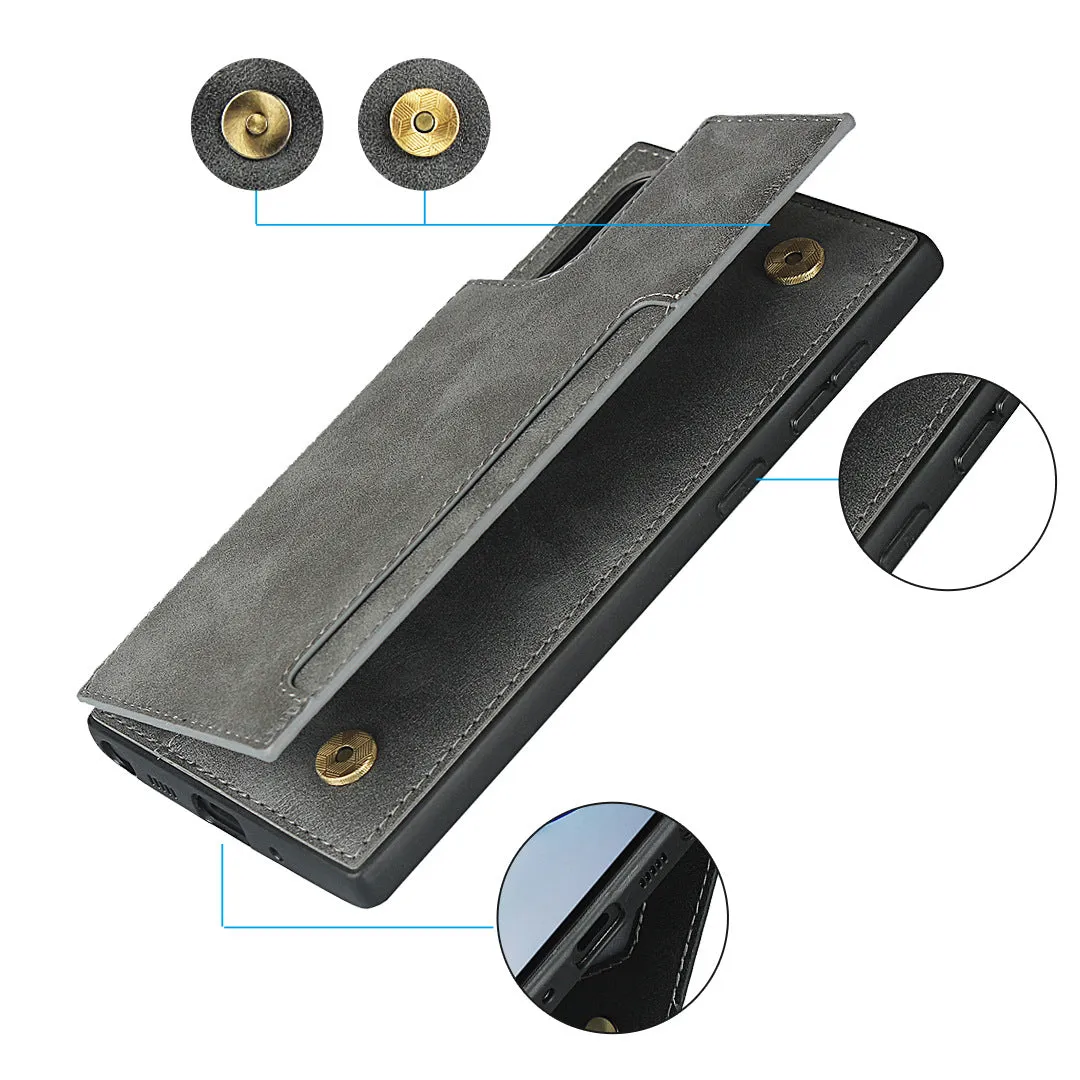 Samsung Note10 Black Shockproof phone case for card slot wallet