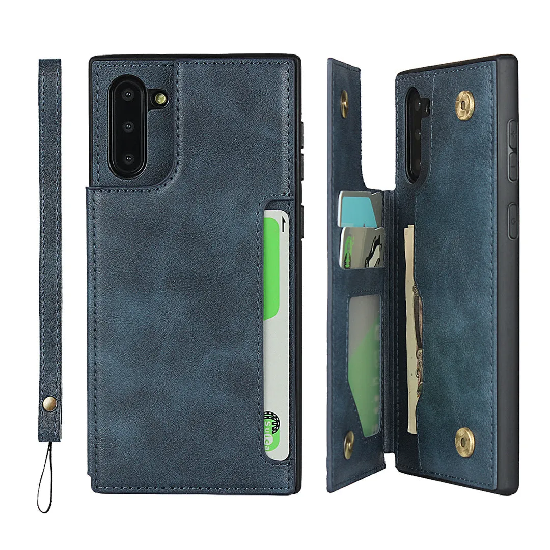 Samsung Note10 Black Shockproof phone case for card slot wallet