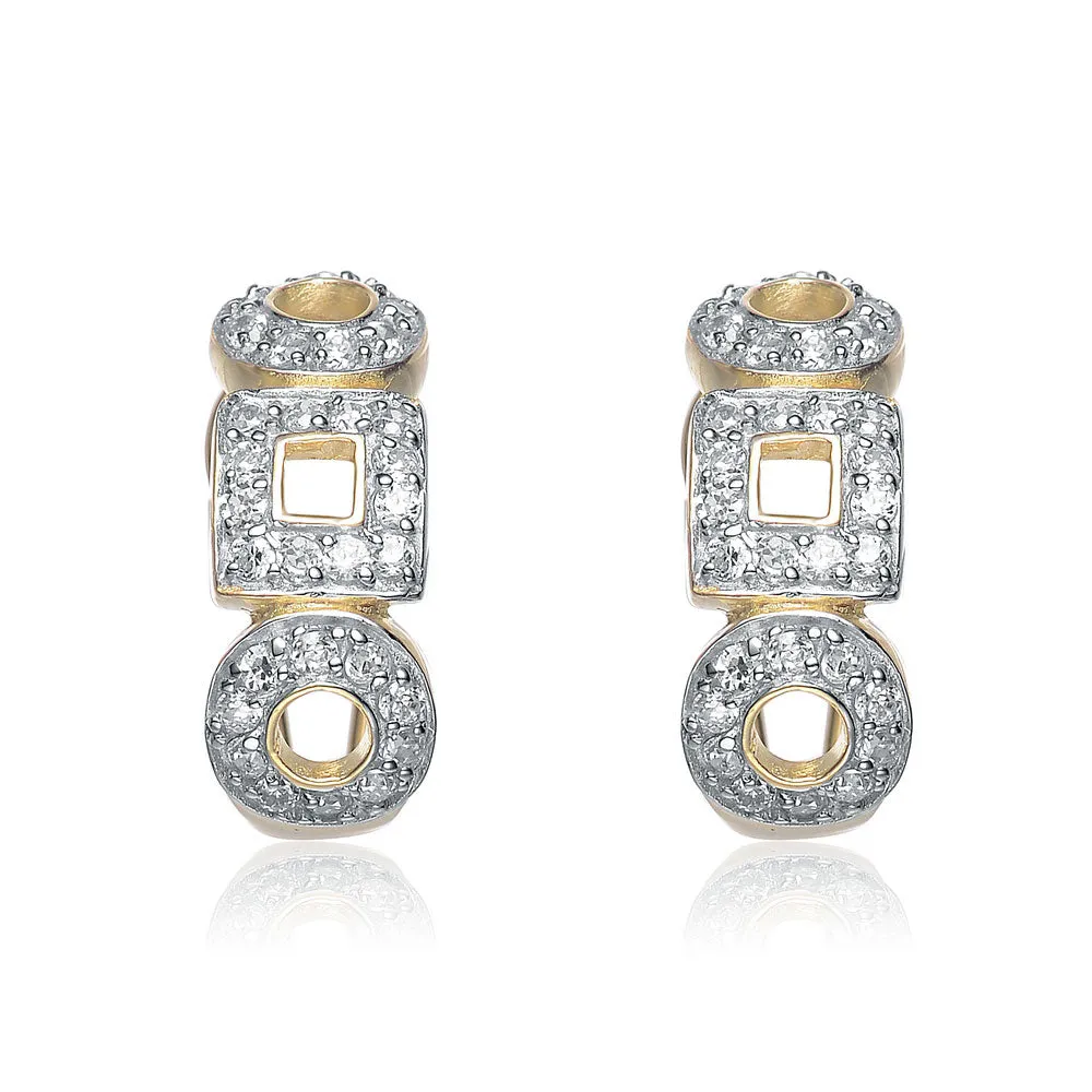 Sterling Silver Cubic Zirconia Geometric Earrings