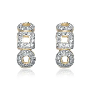 Sterling Silver Cubic Zirconia Geometric Earrings