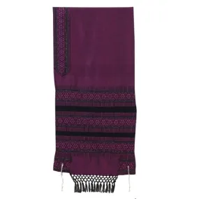 Tallit Set - Hand Woven Wool & Fringes Purple