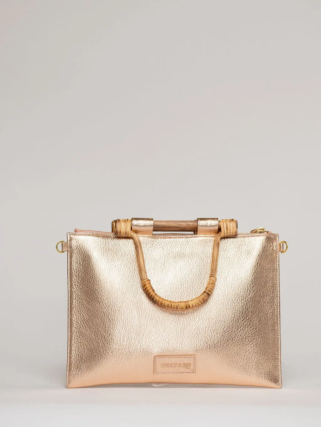 The Bamboo Clutch   Crossbody | Rose Gold