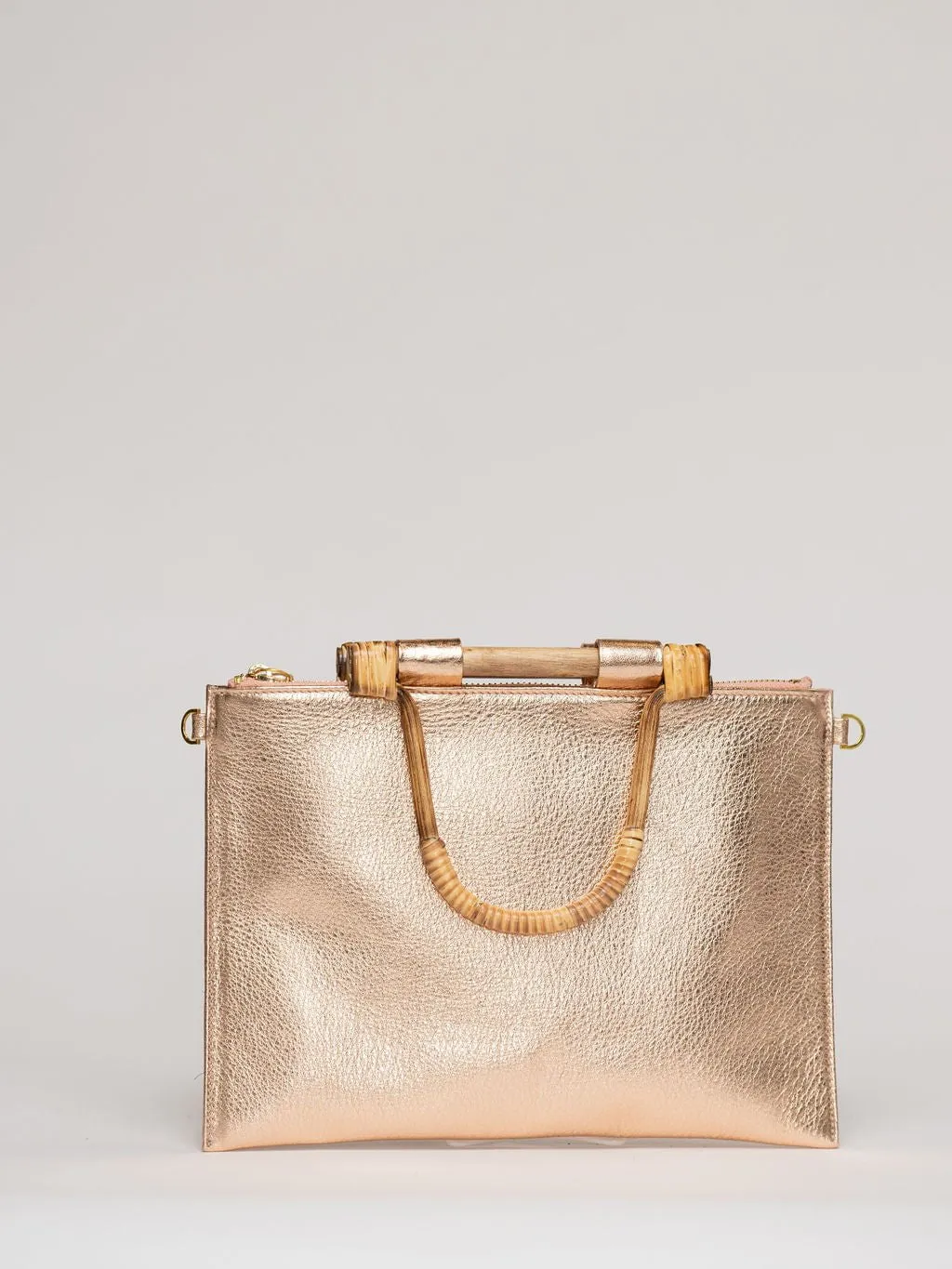 The Bamboo Clutch   Crossbody | Rose Gold