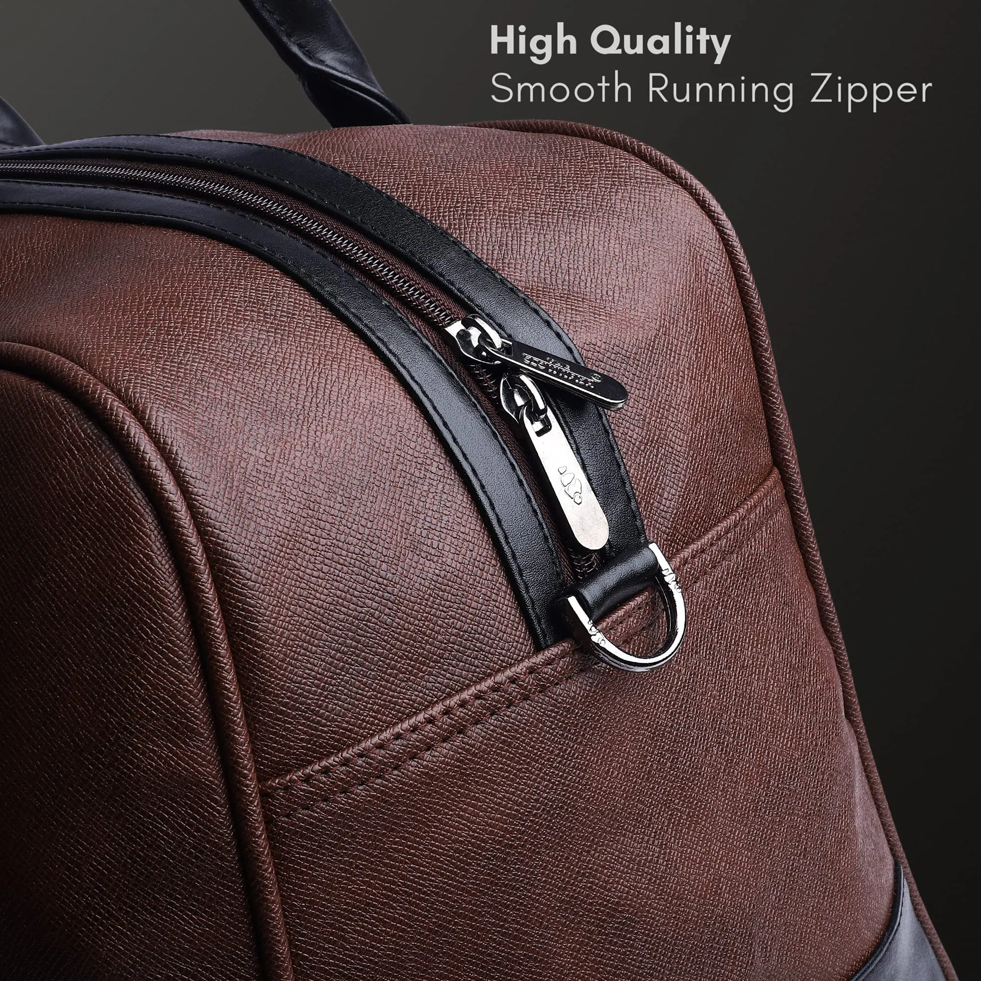 The Clownfish Farold 30 litres Unisex Faux Leather 15.6 inch Laptop Travel Duffle Bag (Almond Brown)