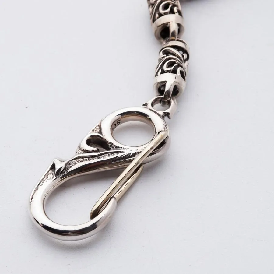 Tribal Roller Sterling Silver Wallet Chain