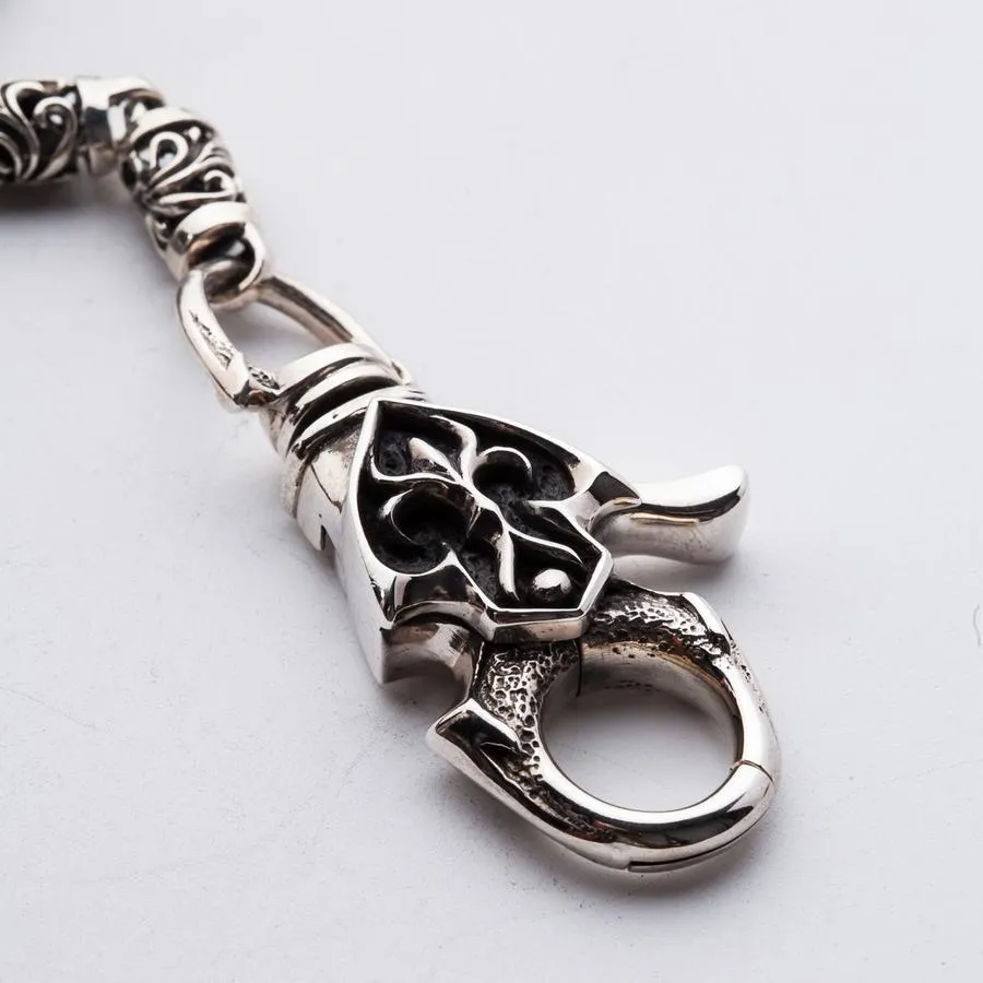 Tribal Roller Sterling Silver Wallet Chain