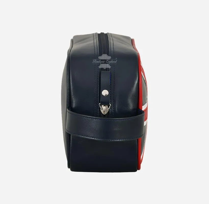 Union Jack Unisex Leather Toiletry Bag Wash Bag