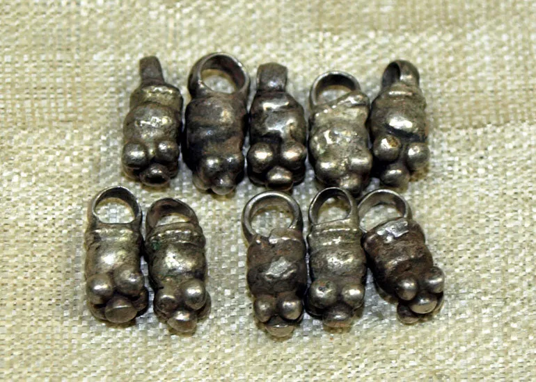 Unique Lumpy Antique Silver Dangles, Bag of 10