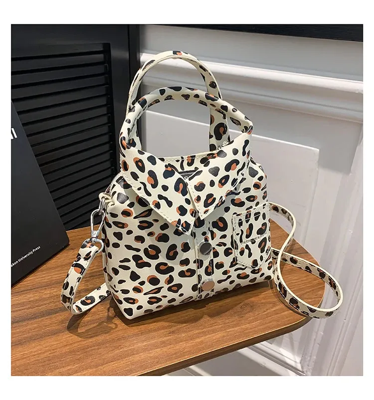 Uniwim PU Square Compact Shoulder and Crossbody Bags Unique Design High Quality Handbags for Women 2024 Designer Style Leopard Print
