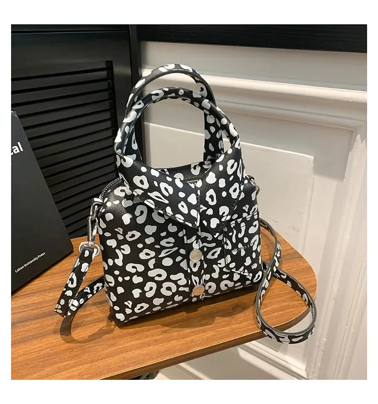 Uniwim PU Square Compact Shoulder and Crossbody Bags Unique Design High Quality Handbags for Women 2024 Designer Style Leopard Print