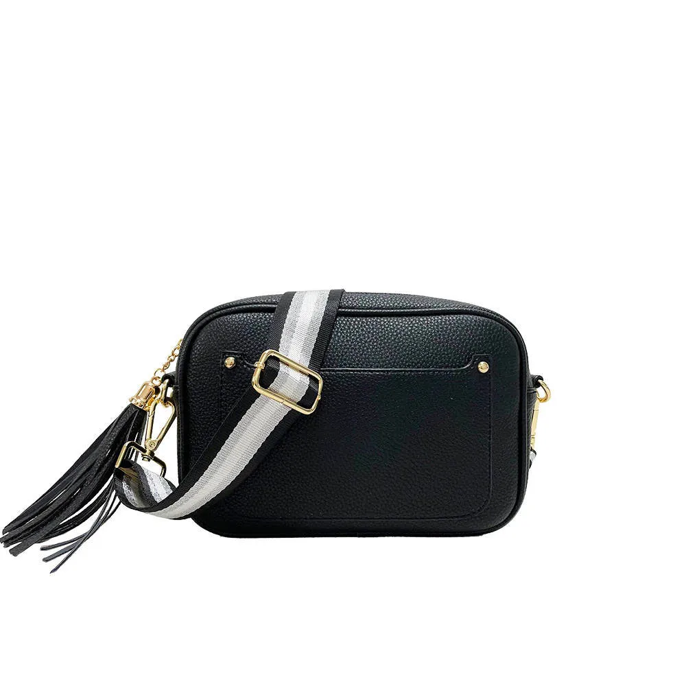 Vegan Leather Pebble Finish Crossbody Bag - Assorted Colors