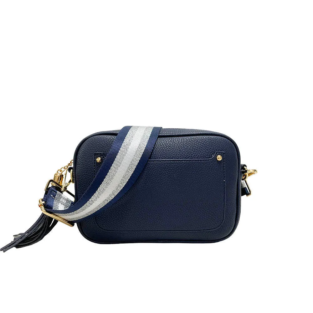 Vegan Leather Pebble Finish Crossbody Bag - Assorted Colors