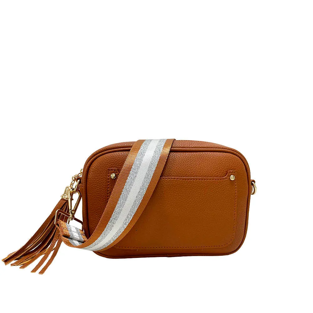 Vegan Leather Pebble Finish Crossbody Bag - Assorted Colors