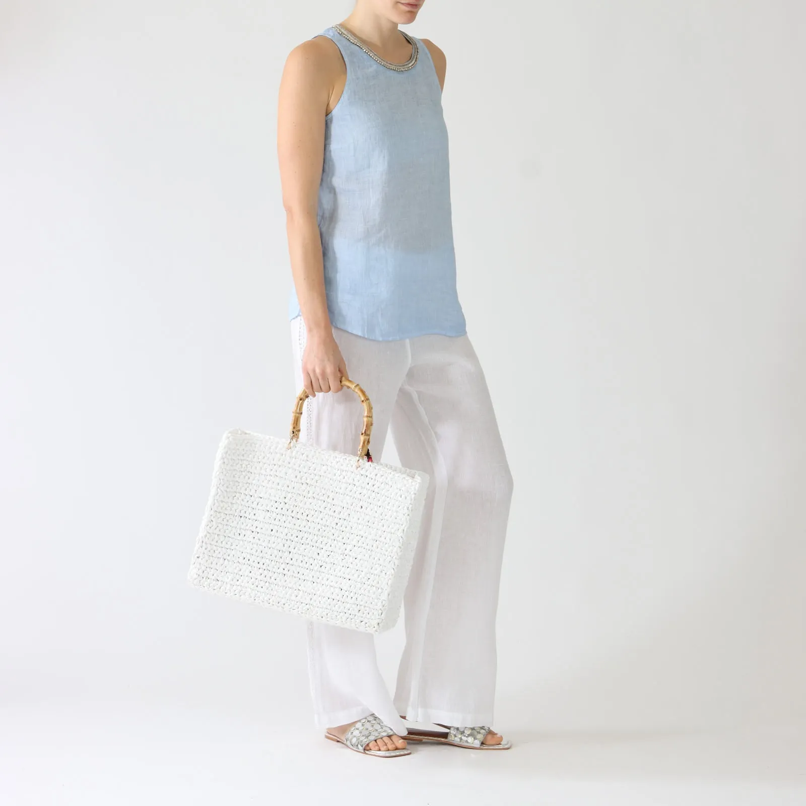 White Cocomero Large Tote Bag