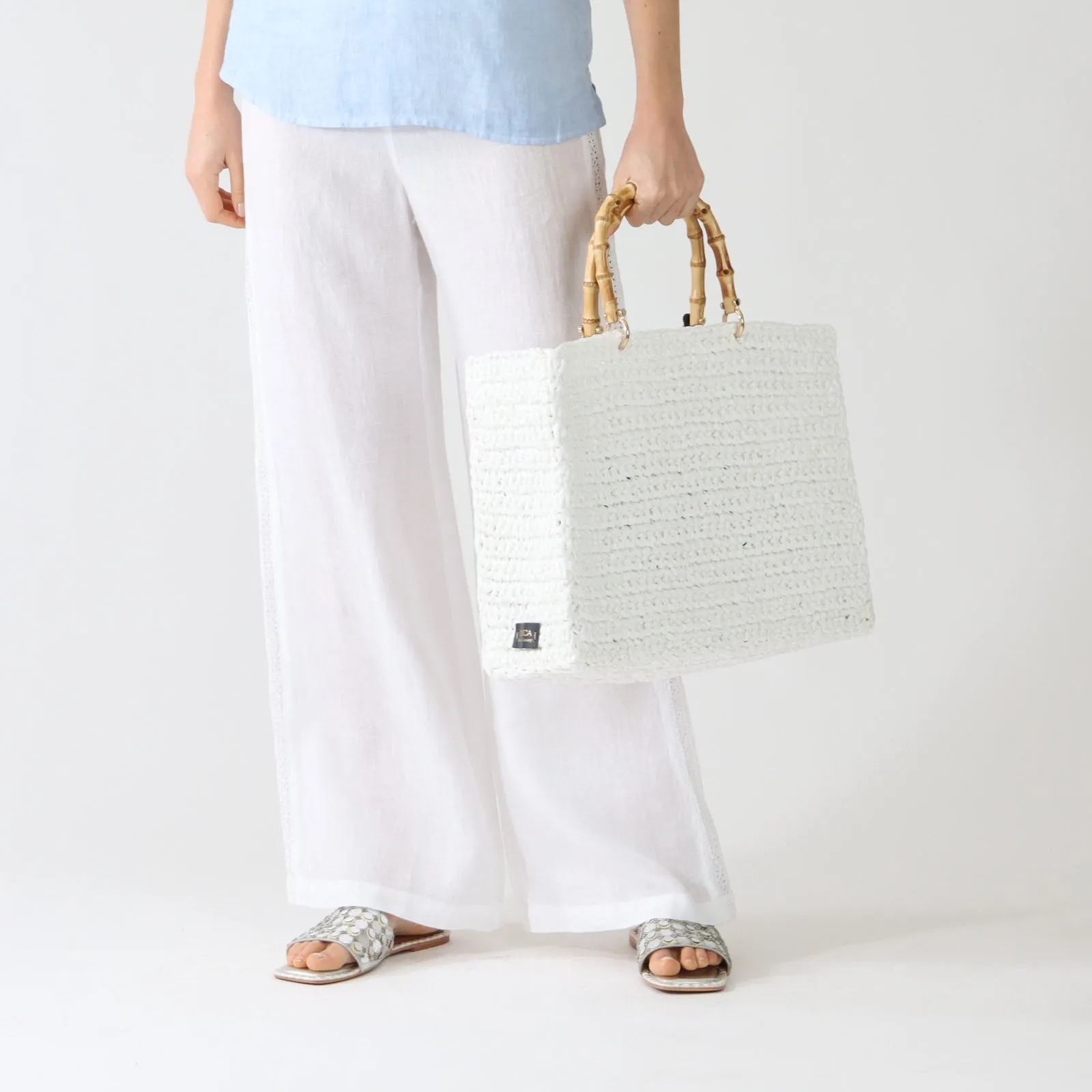 White Cocomero Large Tote Bag